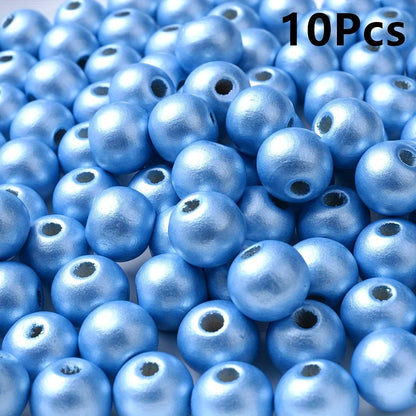 10PCS 16mm Smooth Round Wooden Bead Set