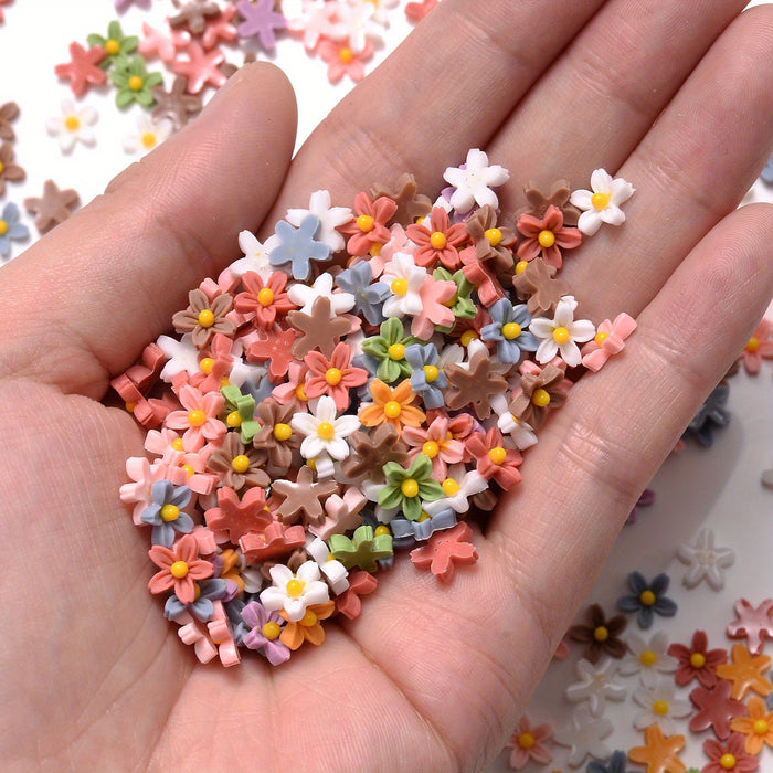 100PCS 7mm Multicolor Camellia Acrylic Bead Set