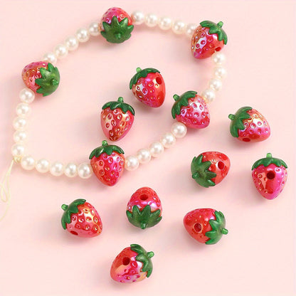 Red Strawberry Acrylic Beads