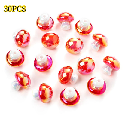 Red Mushroom Acrylic Beads