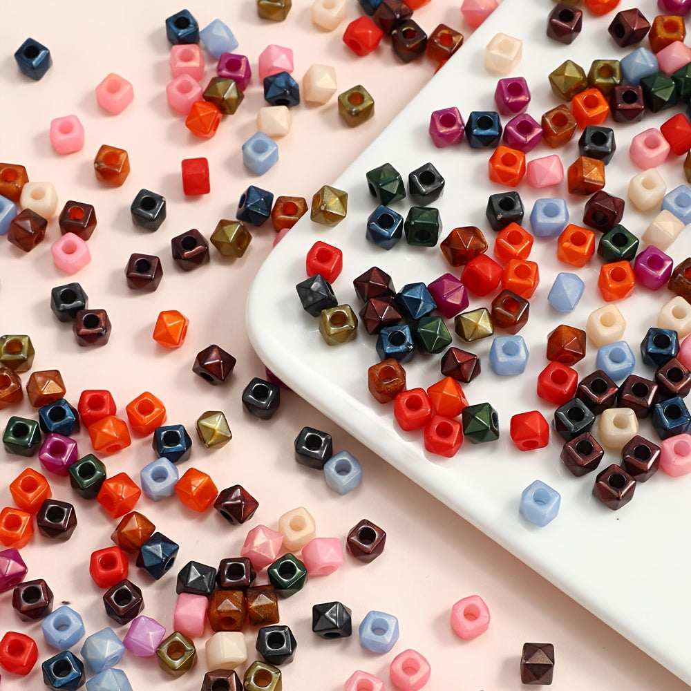 Mixed Color Square Polygonal Acrylic Beads
