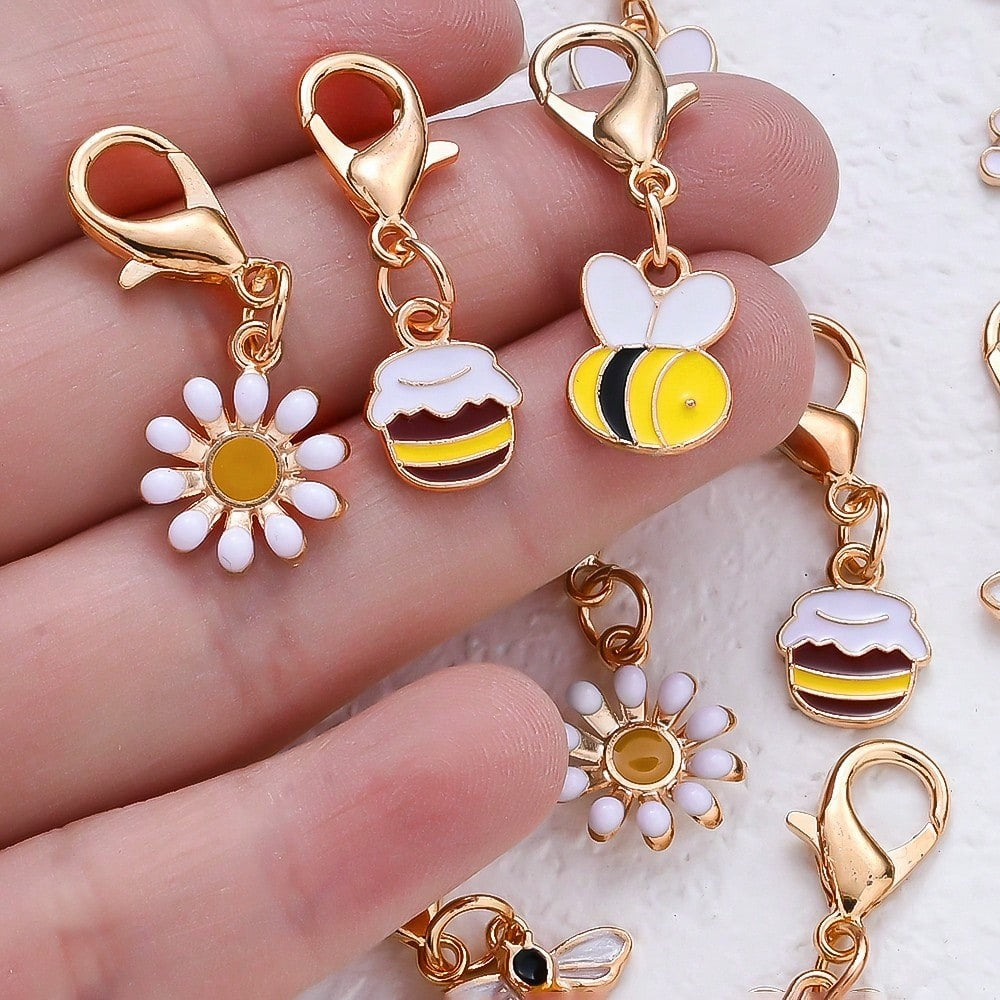 Summer Yellow Enamel Charm Set