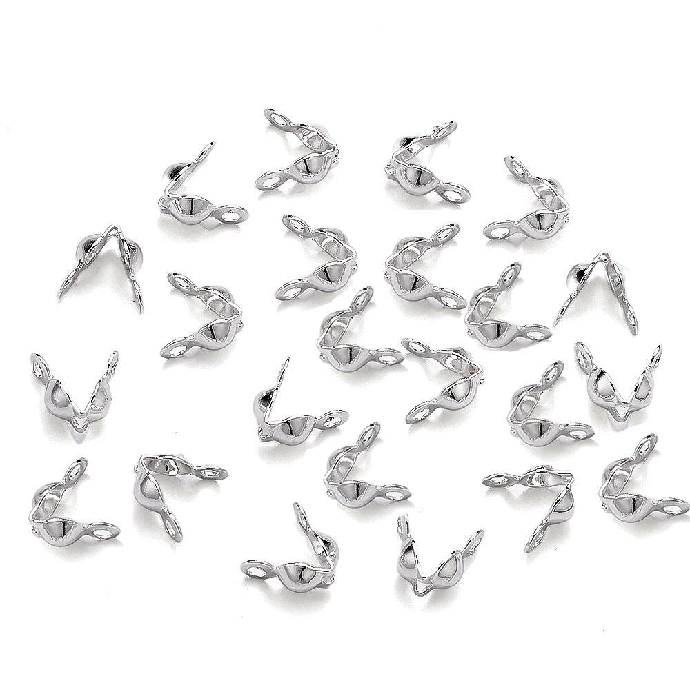 50PCS 3×6mm Gold Bead Cap End Crimp Cover Set
