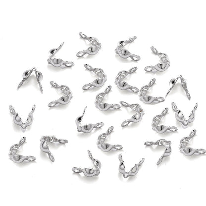 50PCS 3×6mm Gold Bead Cap End Crimp Cover Set
