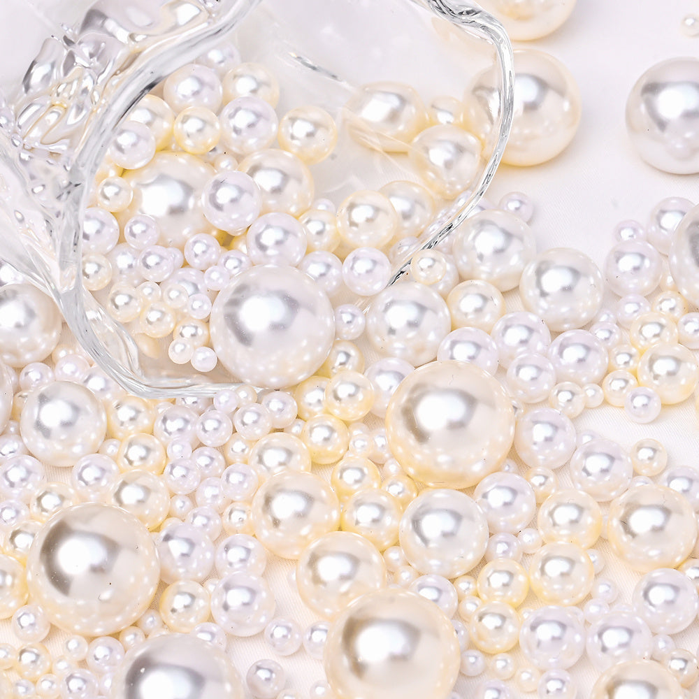3300pcs 4-20mm Mix Size Aritificial Pearl Beads Bulk (no Hole) Acrylic