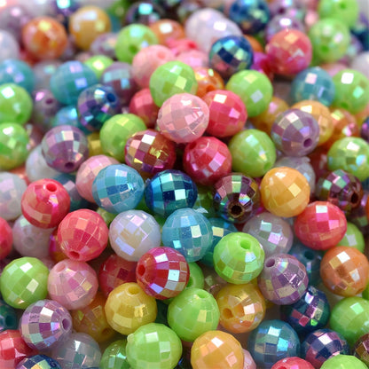 100PCS 8mm Earth-Themed Round Acrylic Bead Set