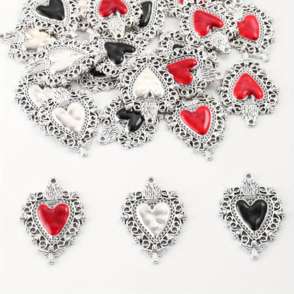 Love & Peach Heart Alloy Hook Charms