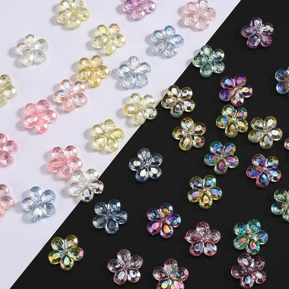 Clear Flower Acrylic Beads