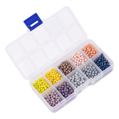 1500pcs/box Jewelry Beads Kit 4mm Mini Jewelry Faceted Beads Set