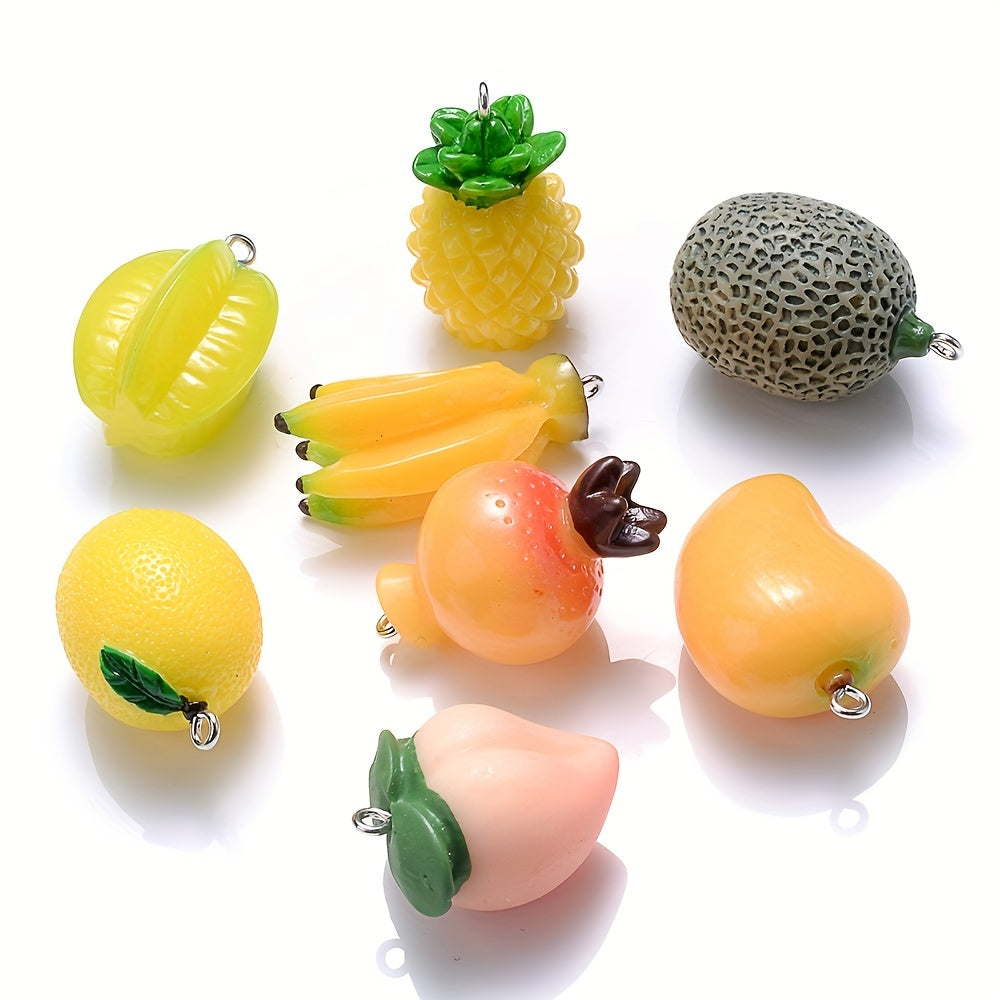 Mixed Fruit Resin Charm Pendants