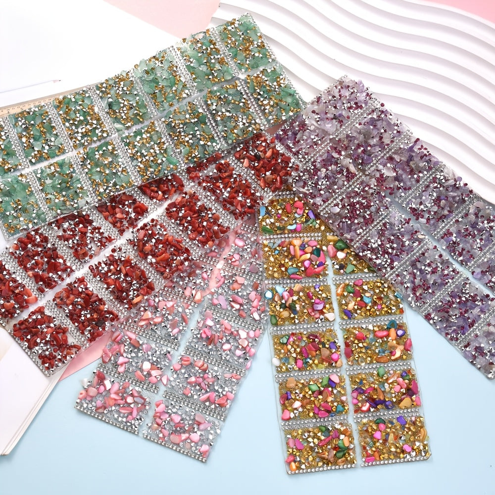 14PCS 40×30mm Self-Adhesive Decorative Gravel Embellishment Set