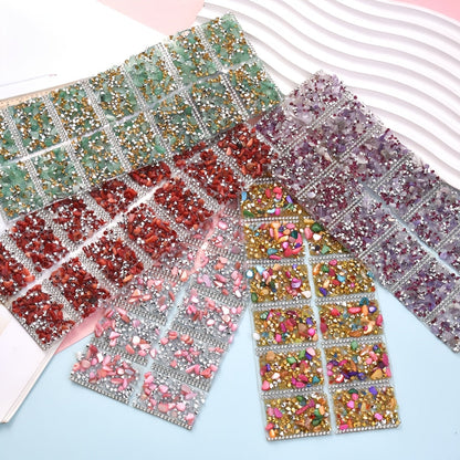 14PCS 40×30mm Self-Adhesive Decorative Gravel Embellishment Set