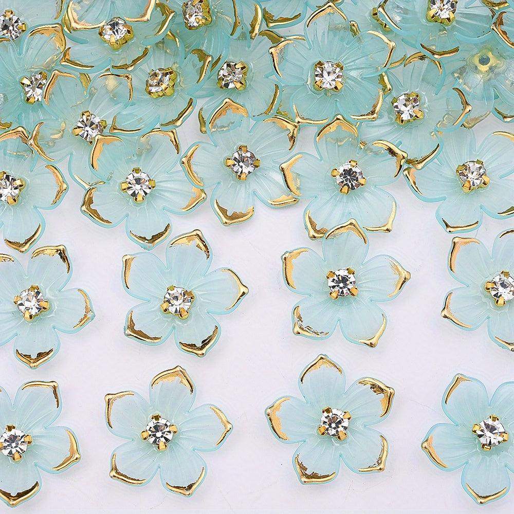 Gradient Five-Petal Flower Acrylic Beads