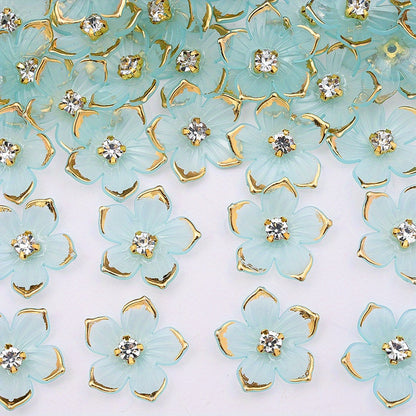 Gradient Five-Petal Flower Acrylic Beads