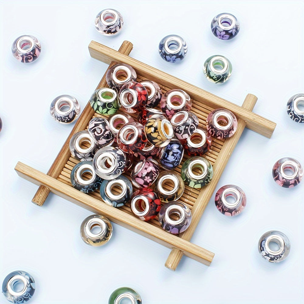Flower Pattern Resin Beads