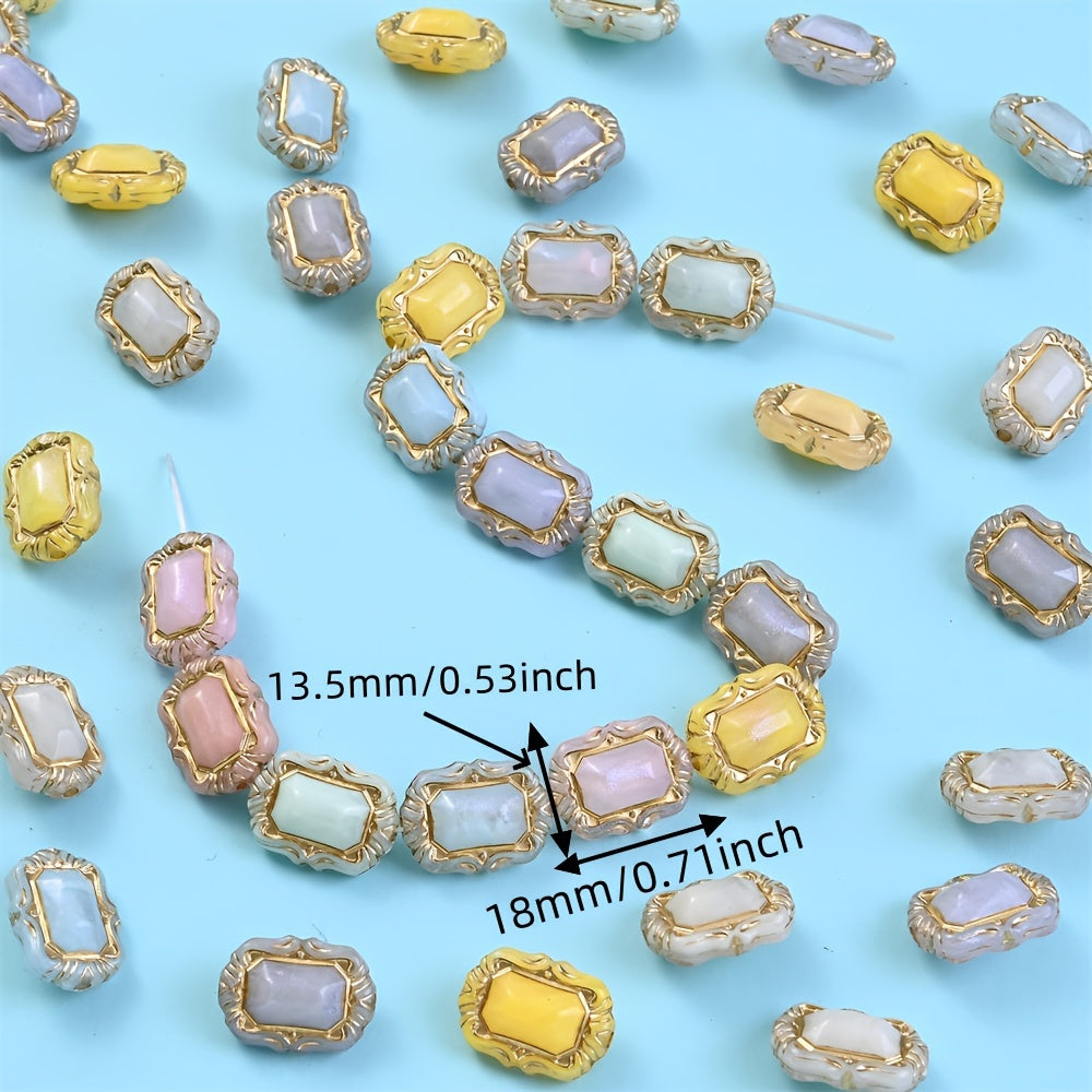 Fine Glitter Rectangle Acrylic Beads