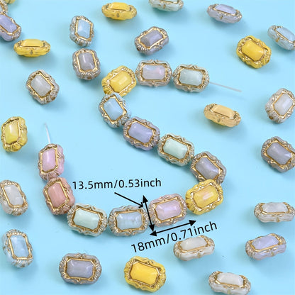 Fine Glitter Rectangle Acrylic Beads