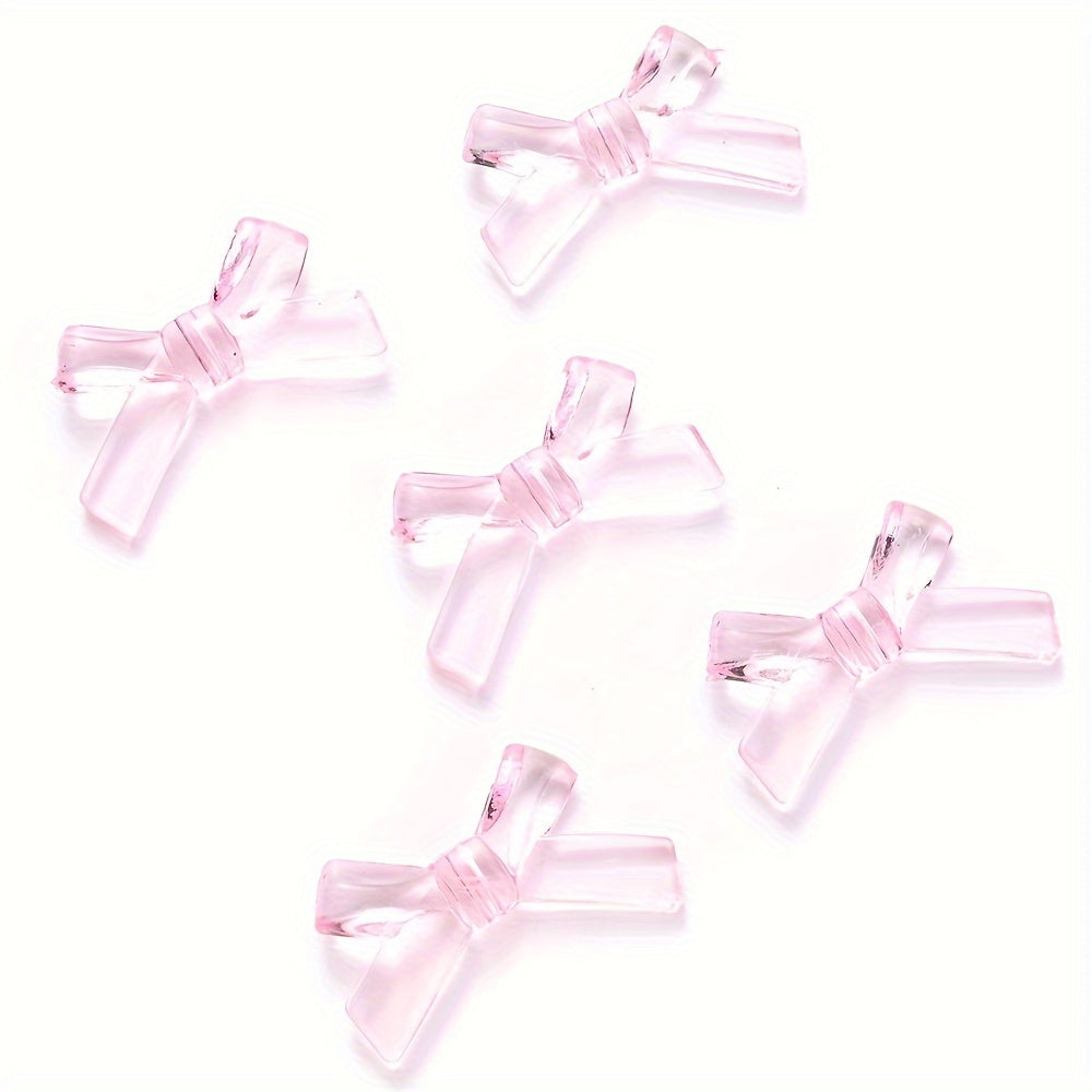 Clear Bow Tie Acrylic Flatback Beads