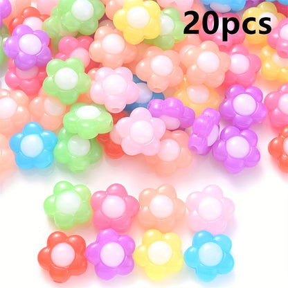 Mixed Color Flower Acrylic Beads