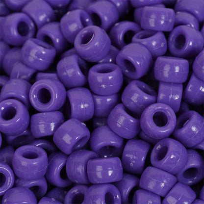 100pcs Colorful Acrylic Big Hole Pony Beads- 6x9mmLarge Hole Beads