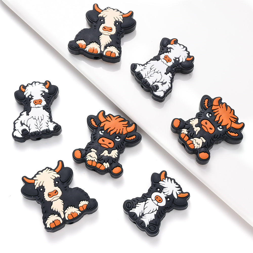 4PCS Farm Animal Silicone Bead Set