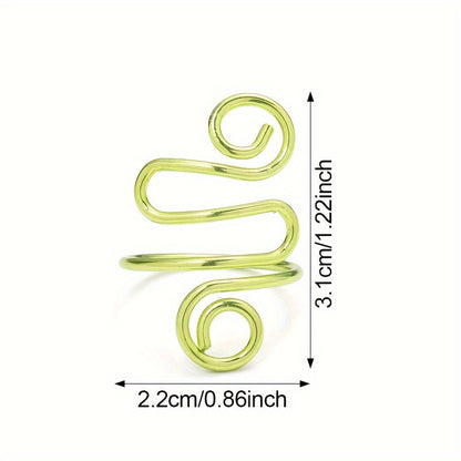 10PCS 22×31mm Multicolor Twist Ring Knitting Tool Set