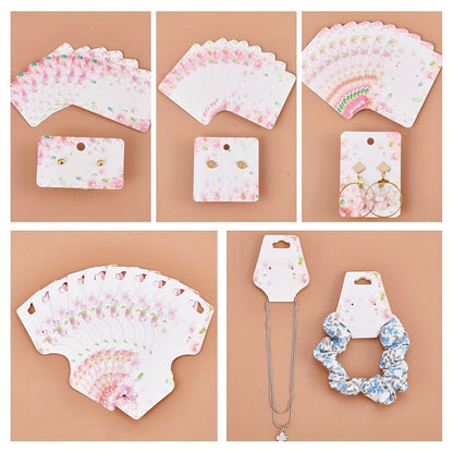 120-Piece Floral Jewelry Display Card Set