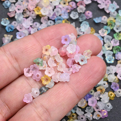 Vintage Bell Flower Base and Glass Bead Set