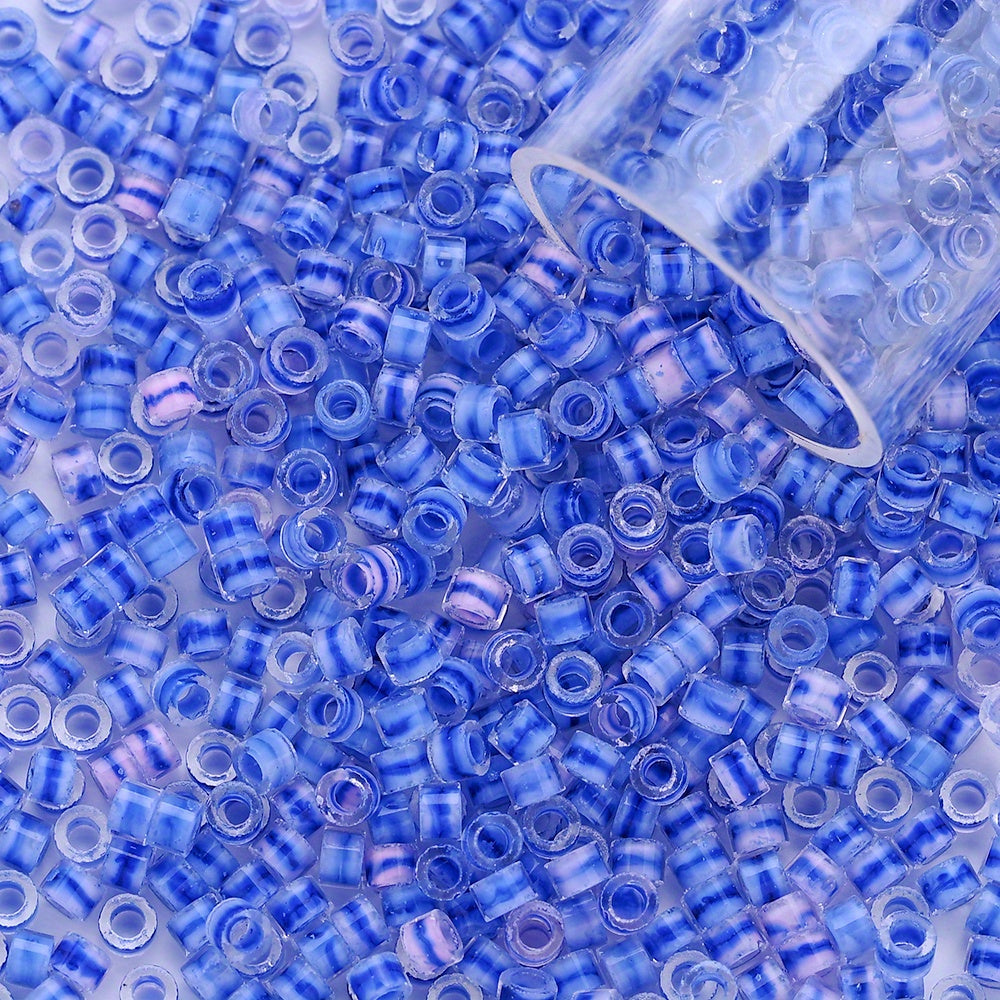 Clear Ink Core Glass Seed Beads