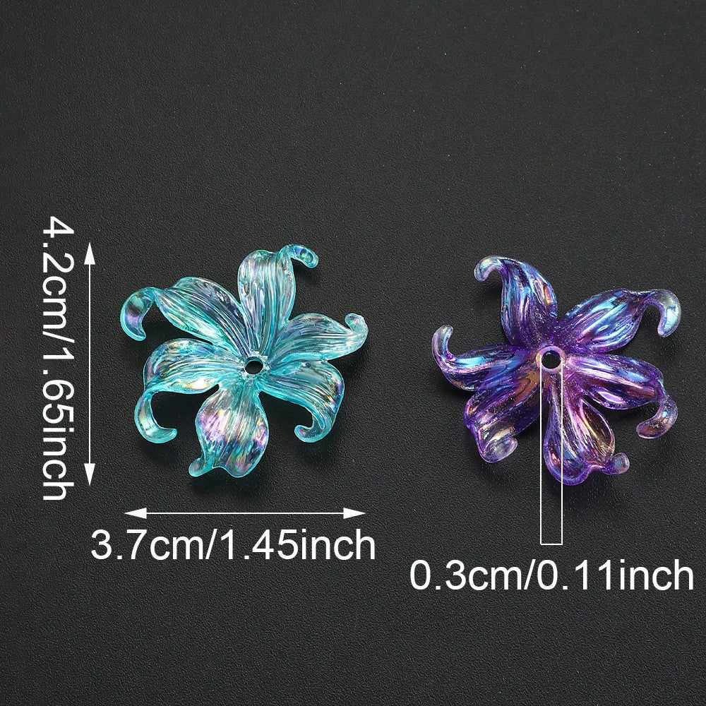 Acrylic AB Iridescent Petal Beads