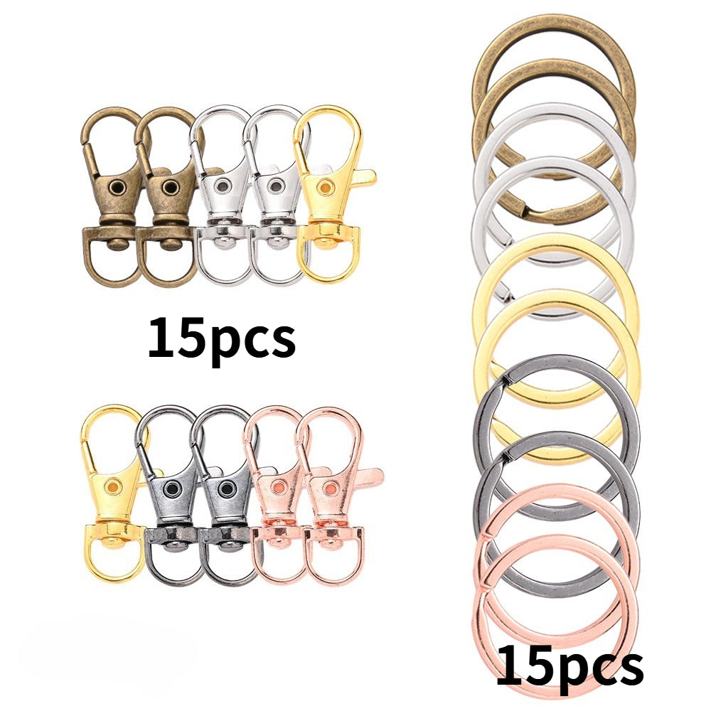 Zinc Alloy Circle Keychain Set