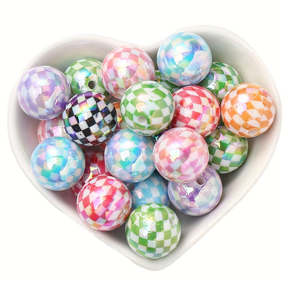 AB Checkered Acrylic Spacer Beads