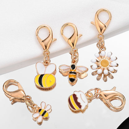 Bee and Daisy Enamel Pendant Charms