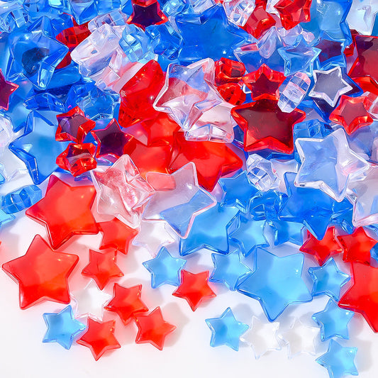 Patriotic Star Acrylic Beads