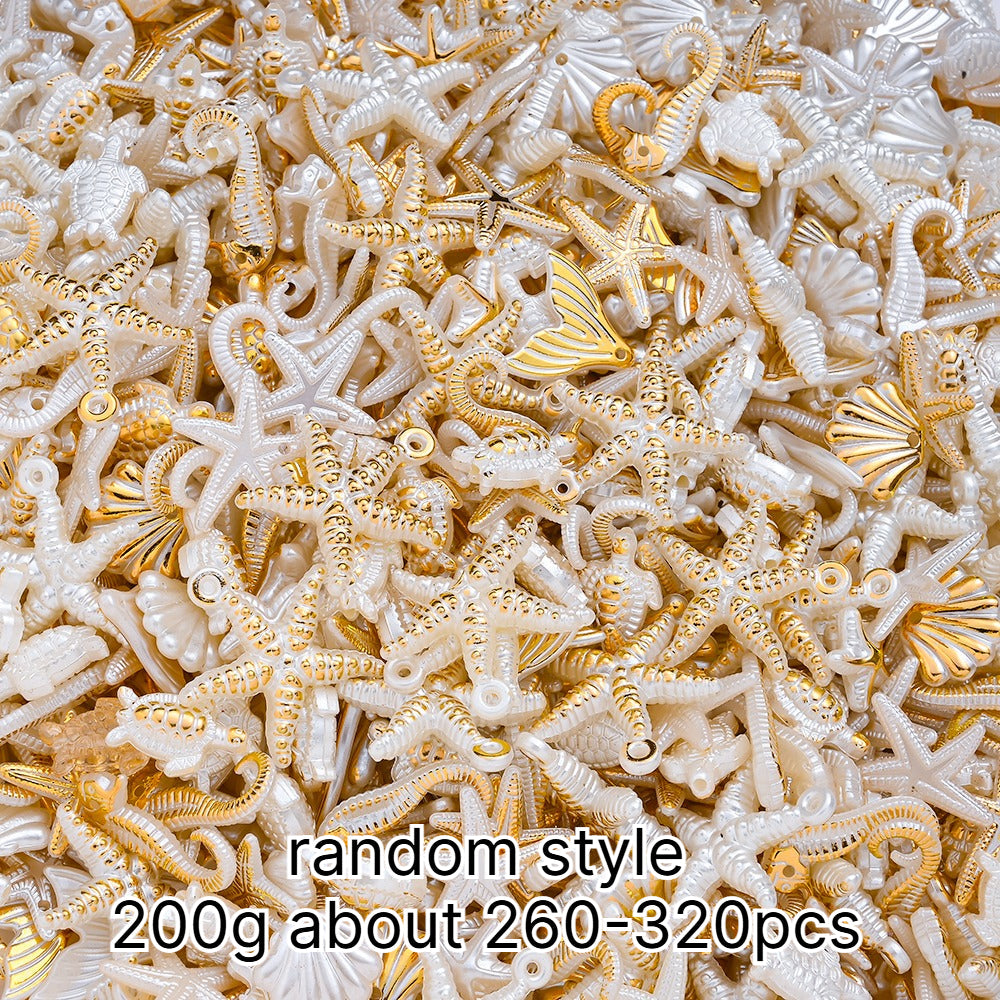 White Golden Acrylic Ocean Charms
