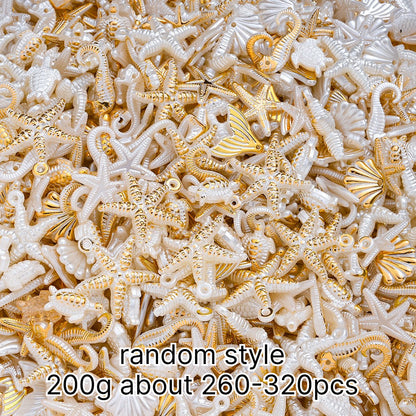 White Golden Acrylic Ocean Charms