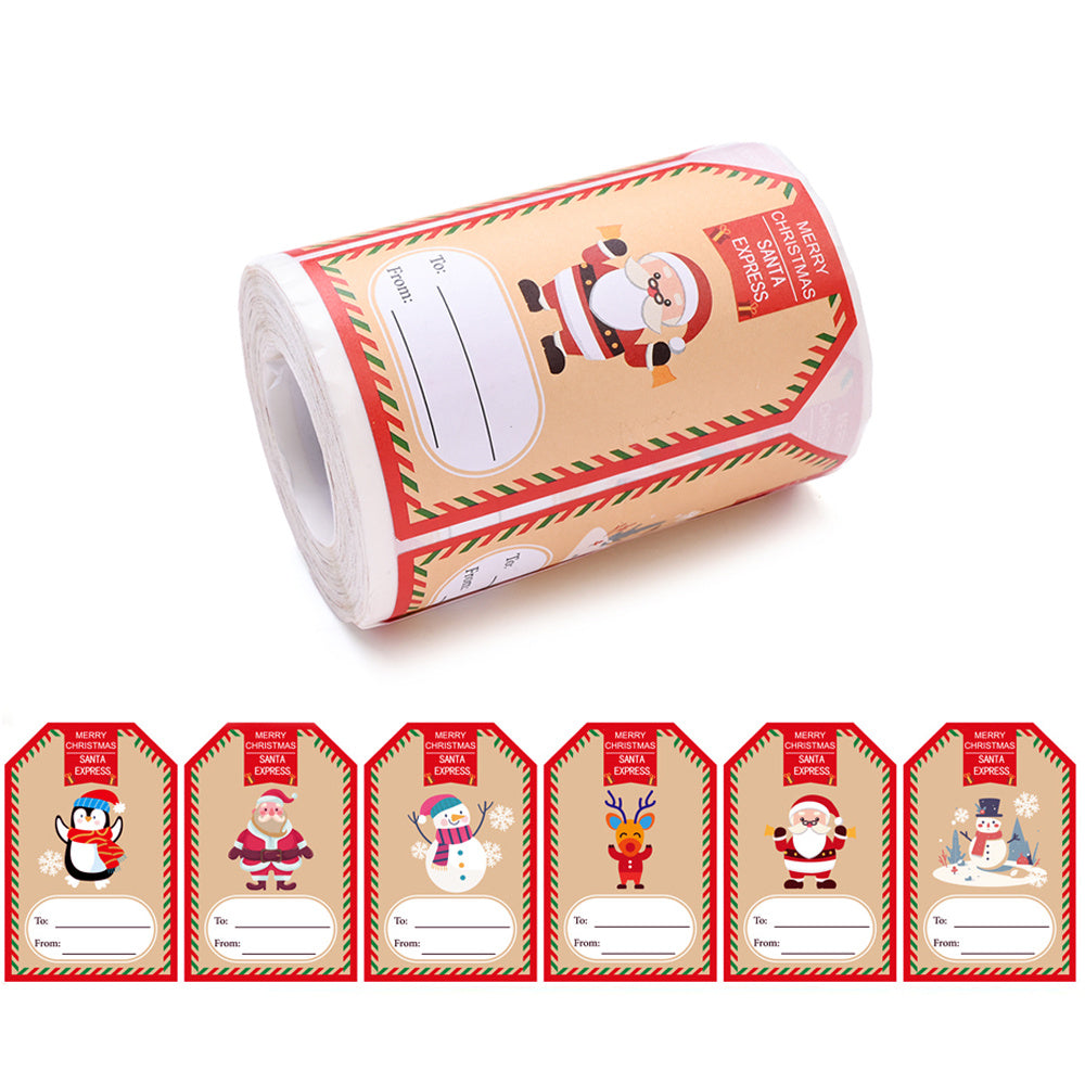 Retro Christmas Santa Snowman Stickers