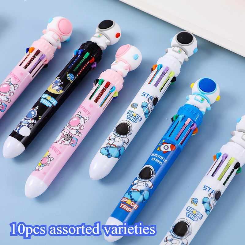 10-Piece 10-in-1 Colorful Astronaut Ballpoint Pens