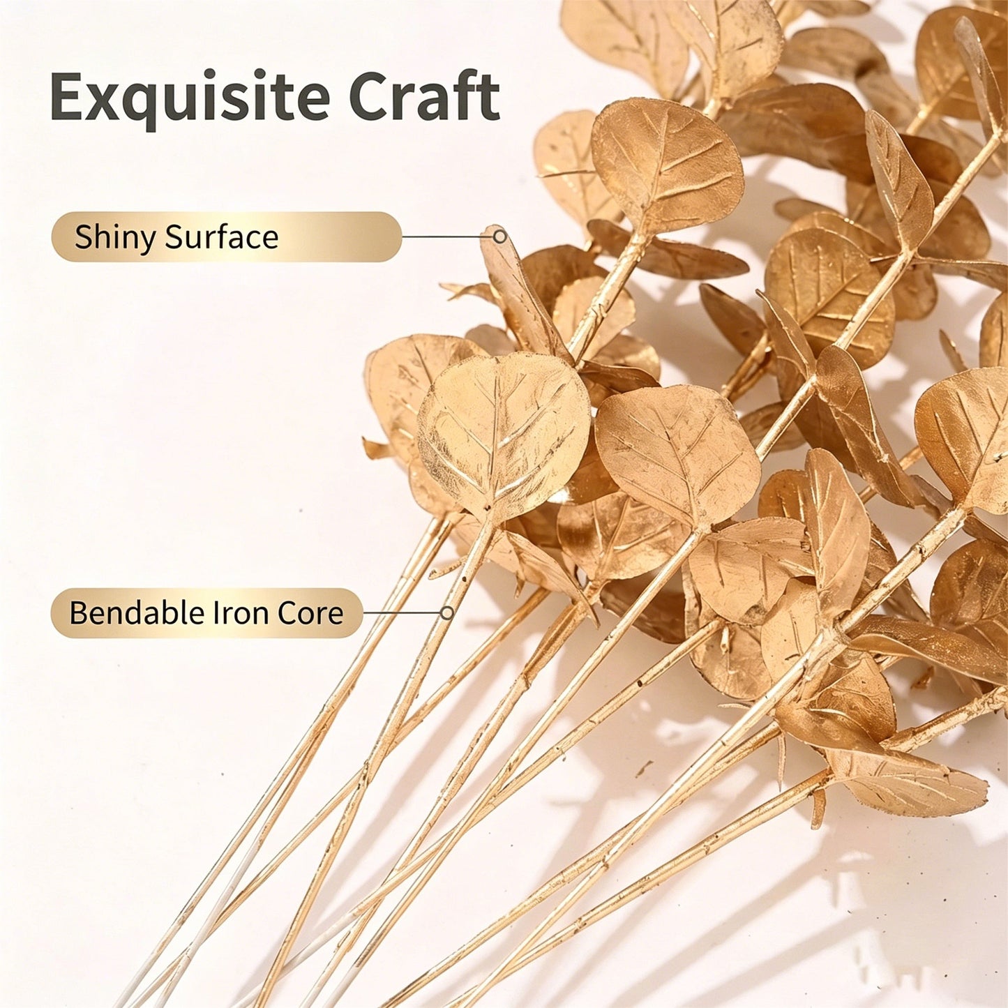 Golden Artificial Eucalyptus Branches