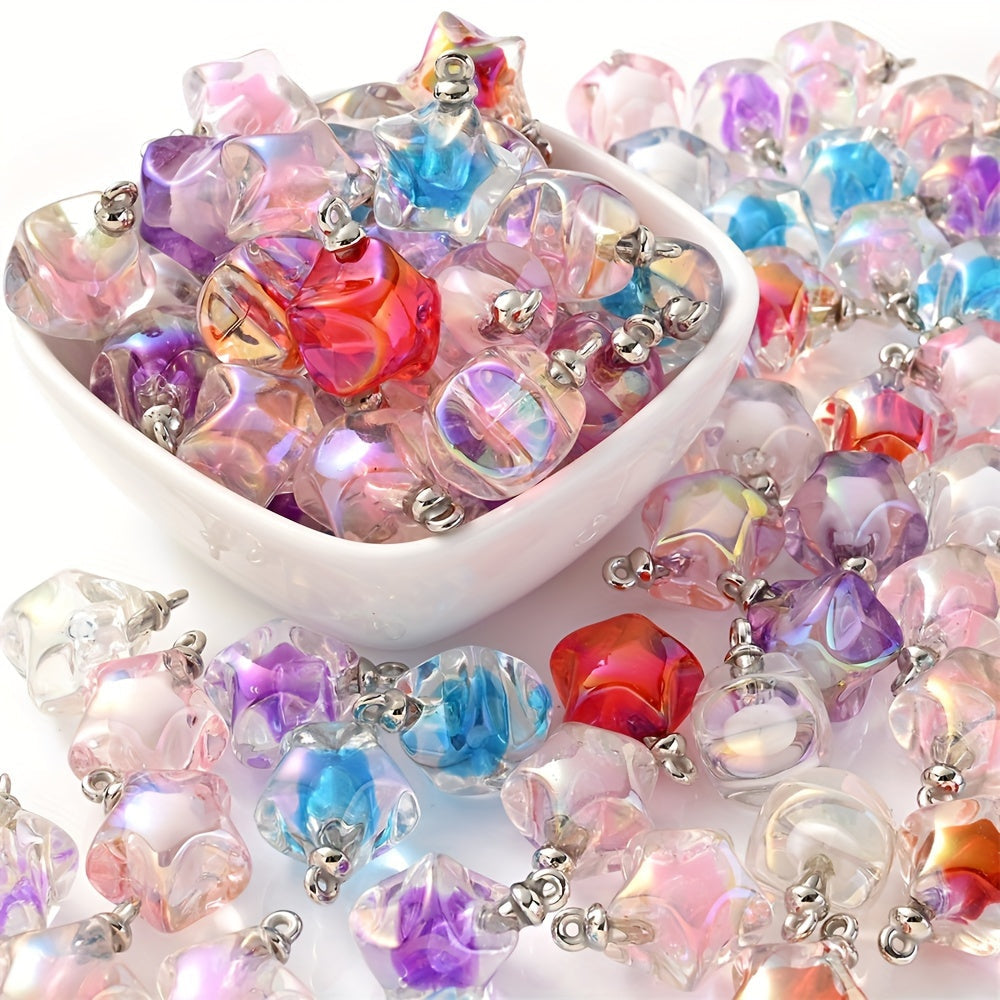 10PCS 16×21mm Star Acrylic Pendant Set