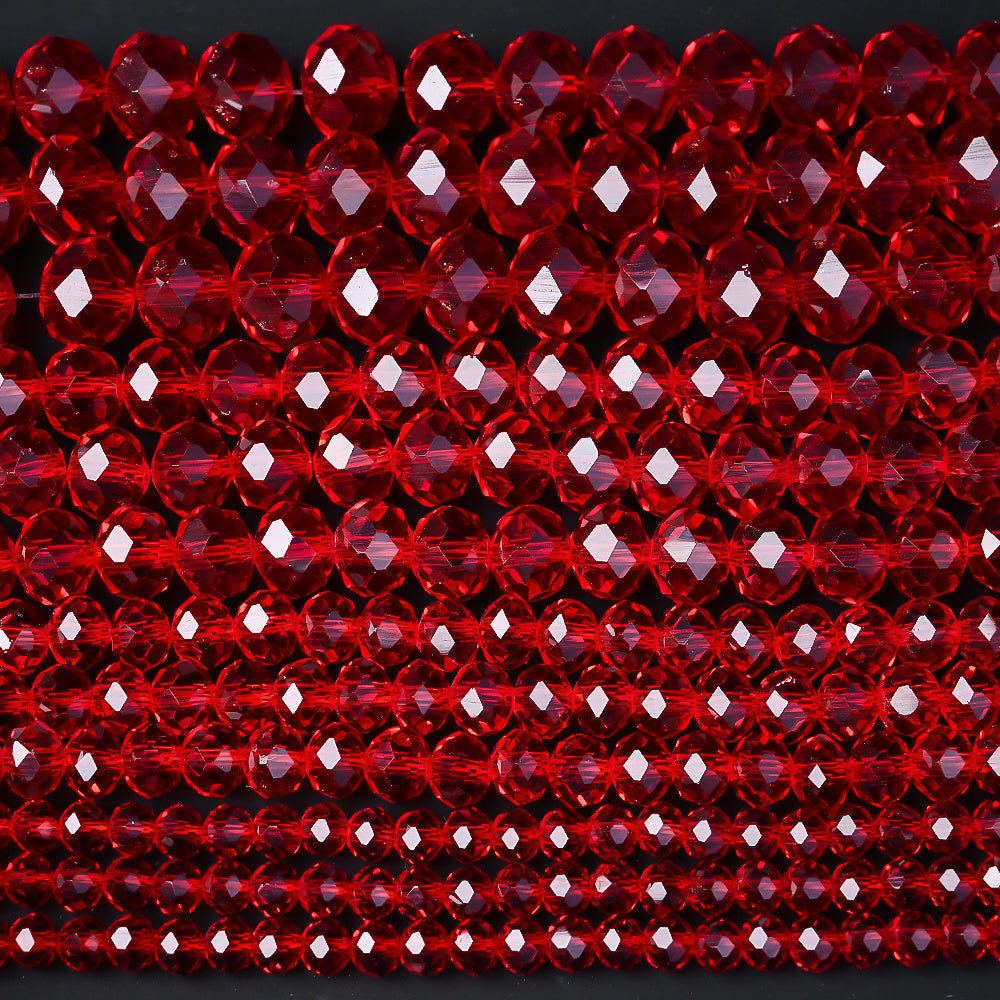 Red Glass Spacer Beads