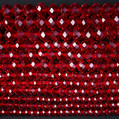 Red Glass Spacer Beads