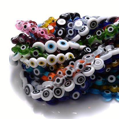 Flat Evil Eye Glass Beads
