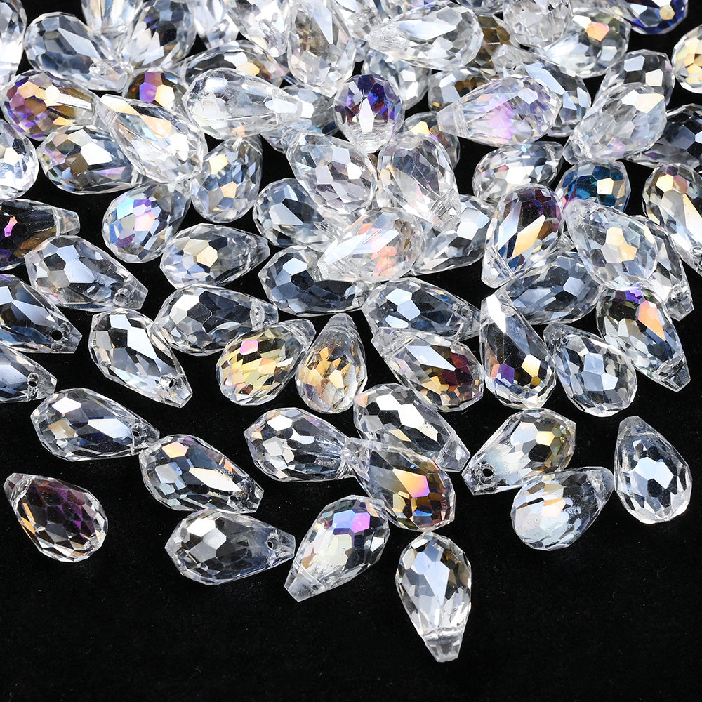 90/95pcs 5/6/8mm Glass Water Droplet Transparent AB Beads