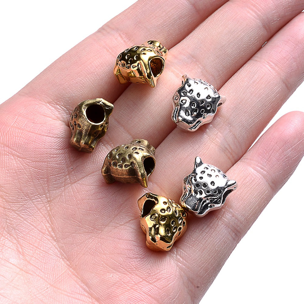 10pcs 12mm Vintage Leopard Head Spacer Beads
