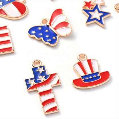 50-Piece American Flag-Themed Alloy Charm Set