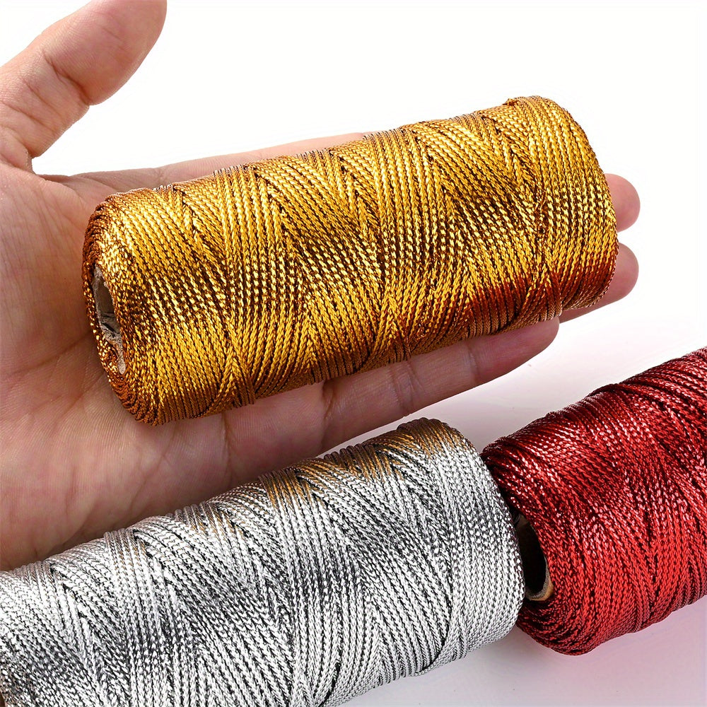 Gold Silver Red Braided Thread