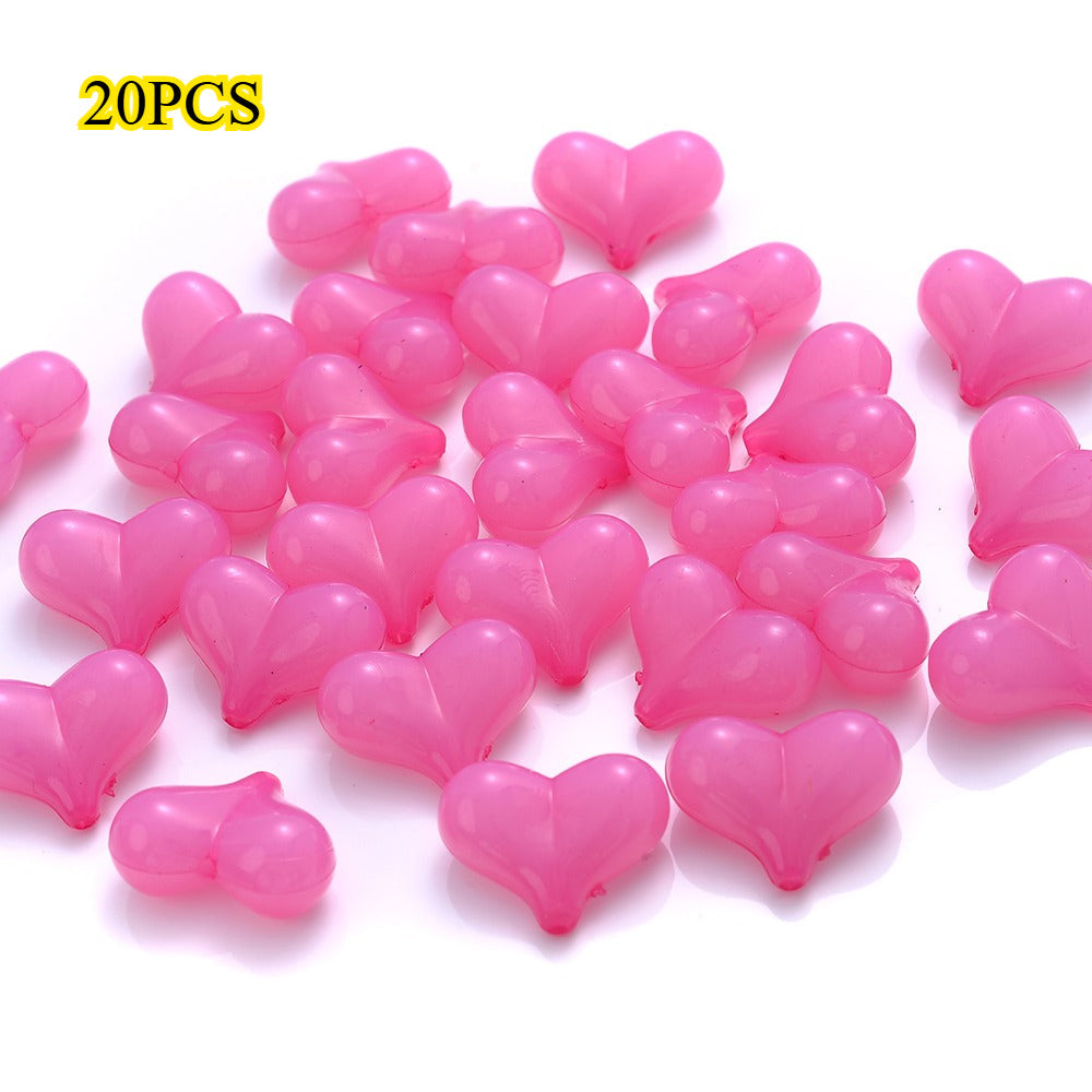 20PCS 17×21mm Multicolor Acrylic Heart Spacer Beads