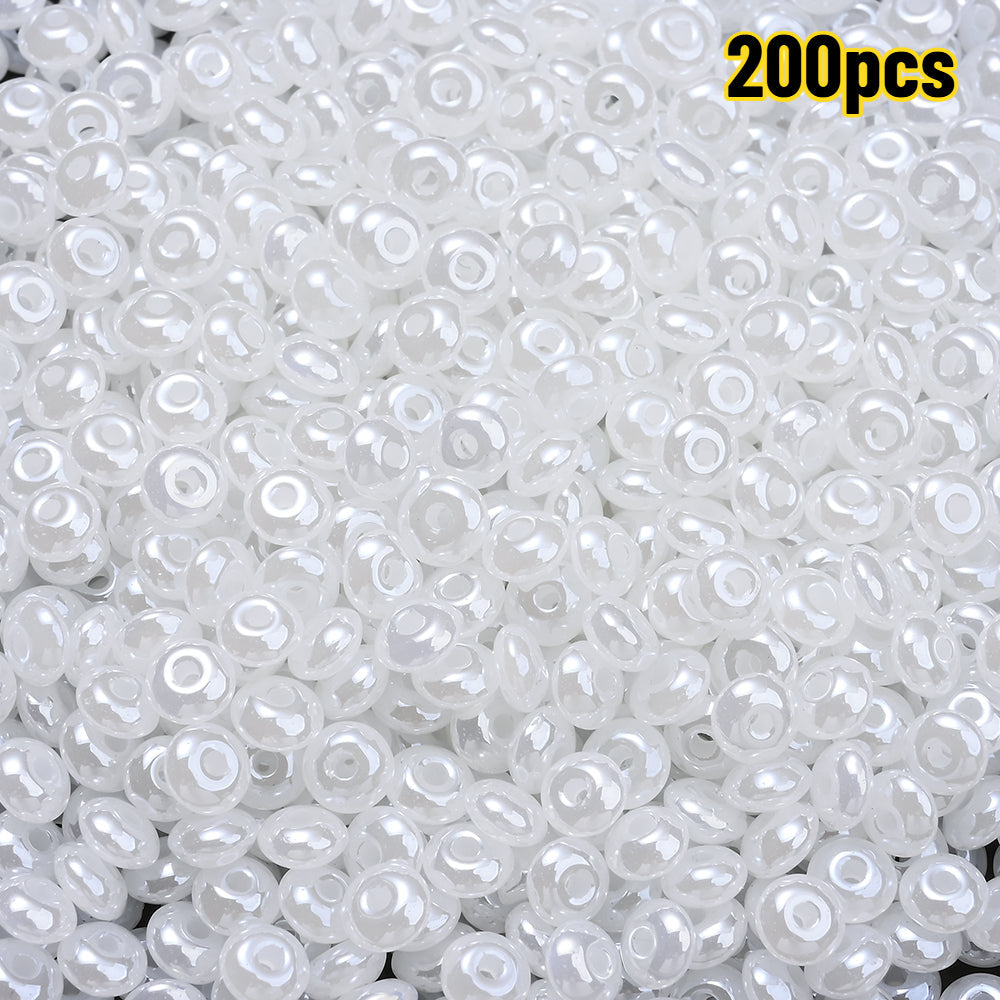 200-Piece 5 mm Glossy Ice Cream Glass Beads