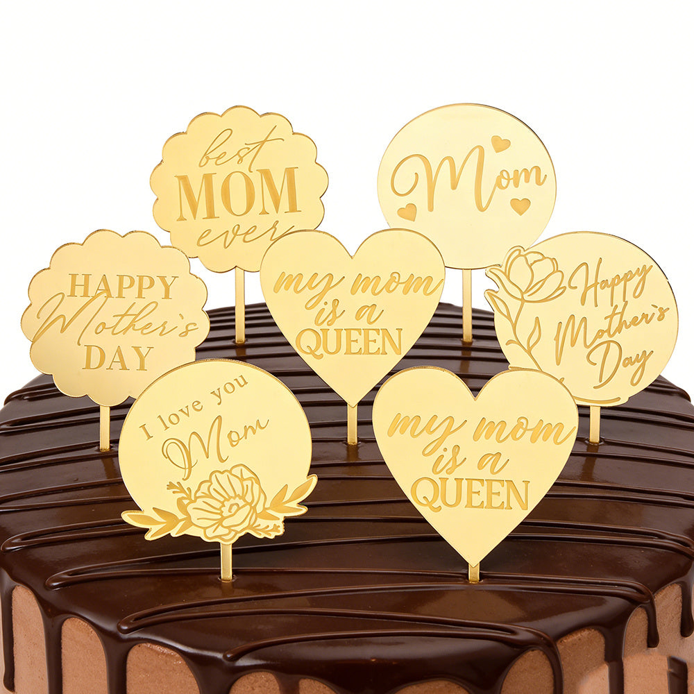 7/14-Piece Mother's Day Acrylic Cake Topper Set